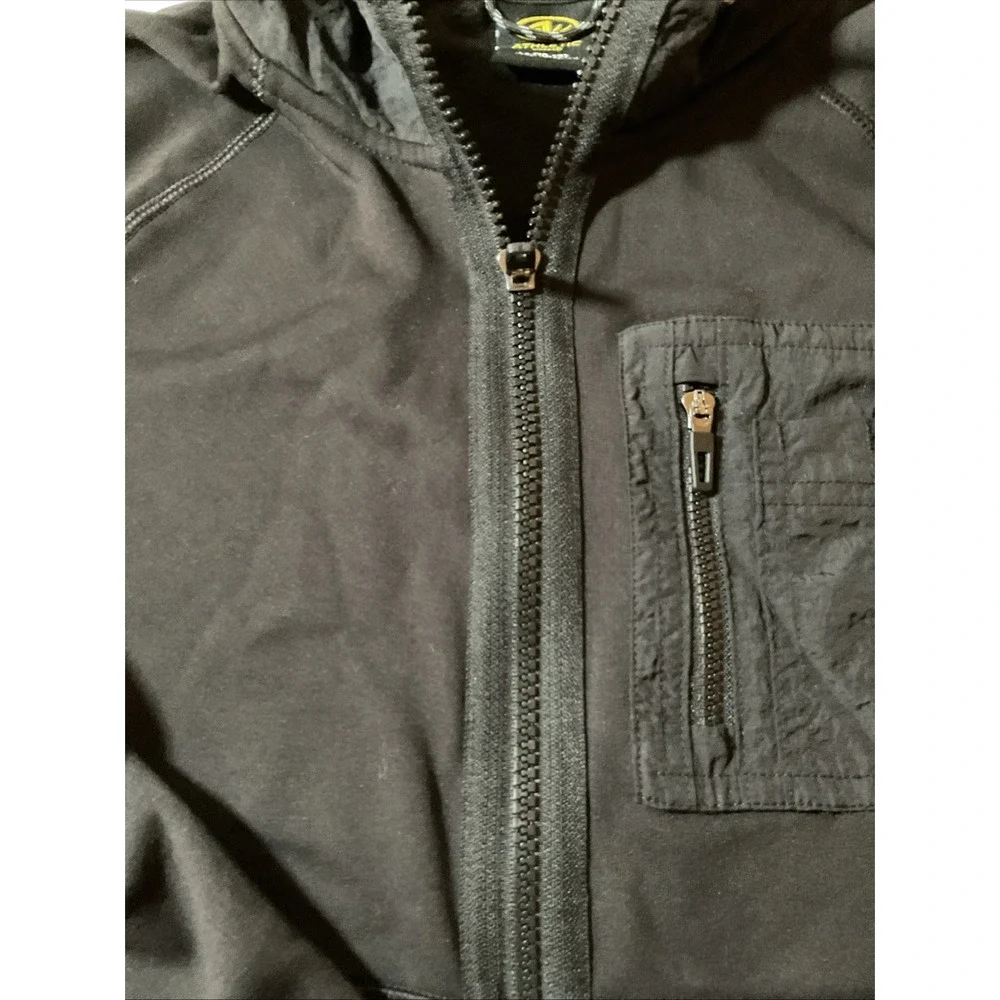 Athletic Works Childs Size L 10-12 Black And Green Hooded Jacket H36